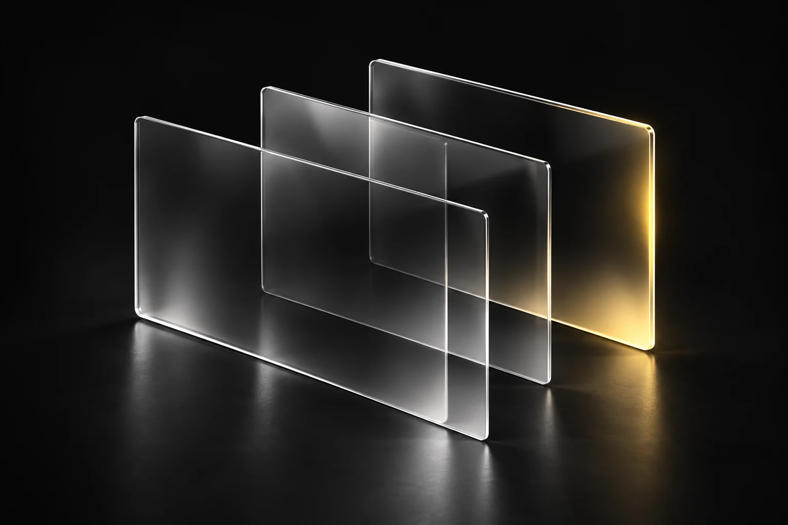 Overlapping glass panels